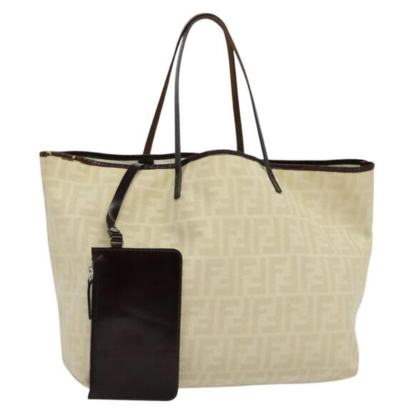 FENDI Zucca Canvas Tote Bag Beige - Picture 1 of 12